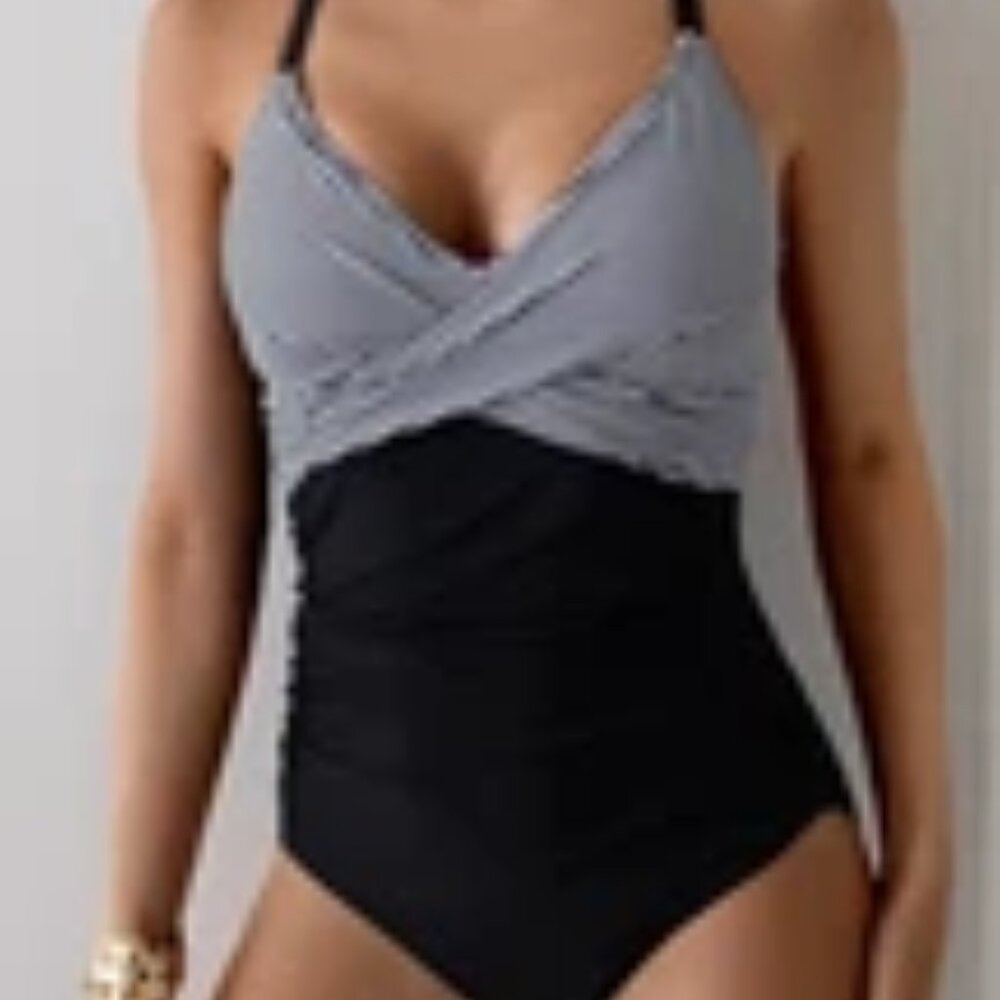 B2prity Women's One Piece Swimsuit Tummy Control Tie Back Slimming XL - NWT